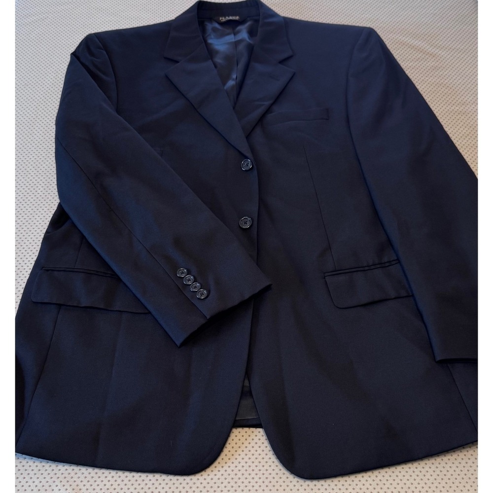 Jos A Bank Men's Black 100% Wool Two Button Suit Sports Jacket Blazer 44R
